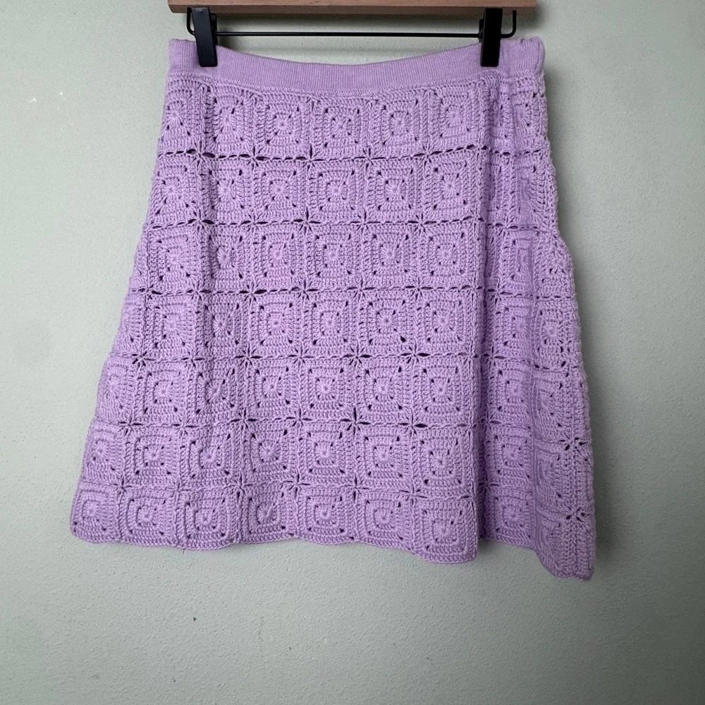 Tuckernuck Hyacinth House Colby Lavender Crochet Mini Skirt & Top Set Sz L New - Picture 9 of 12